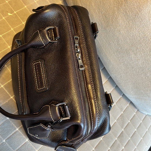 Longchamp Chocolate Brown Pebbled Leather Satchel - Picture 4 of 8